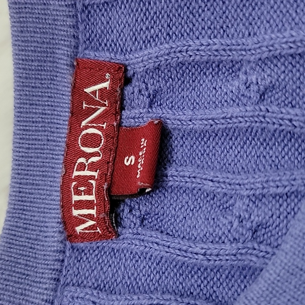 Merona Y2K Cableknit 3/4 sleeves button up Cardigan Size small fits medium EUC - Picture 9 of 11